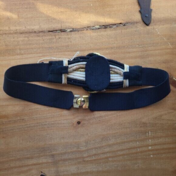 Retro Gold tone Elastic Rope Belt NWT Sz Medium - Picture 7 of 10